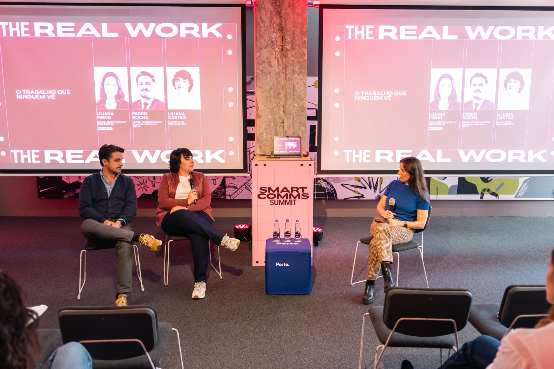 Panel on stage at The Real Work