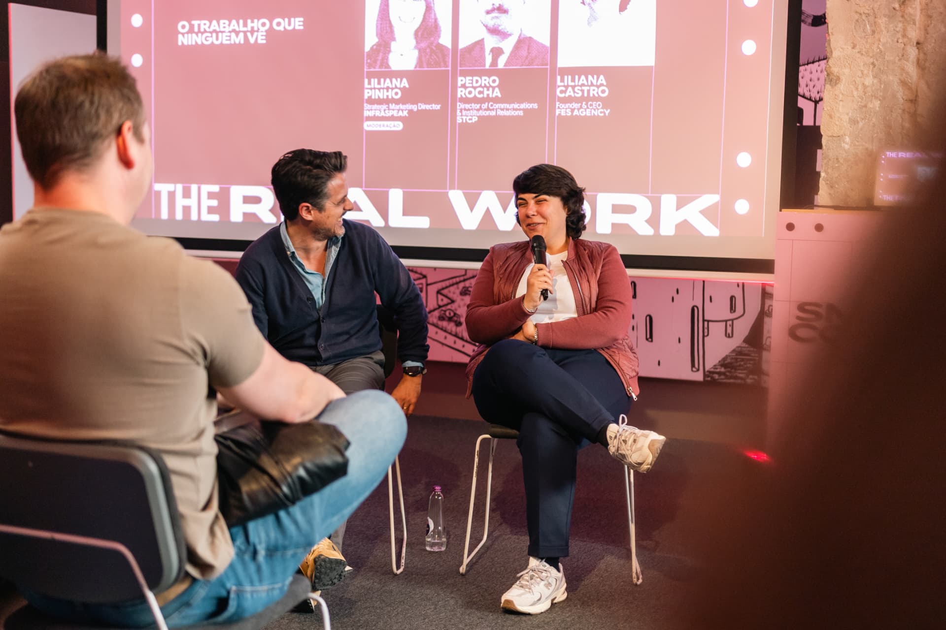 Liliana Castro speaking during The Real Work